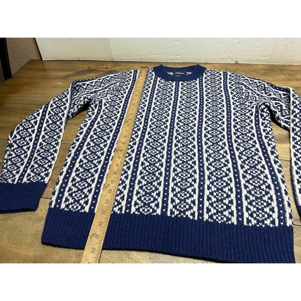 J Crew 100% Lambs Wool Jacquard Geometric Nordic Ski Sweater - Picture 6 of 9